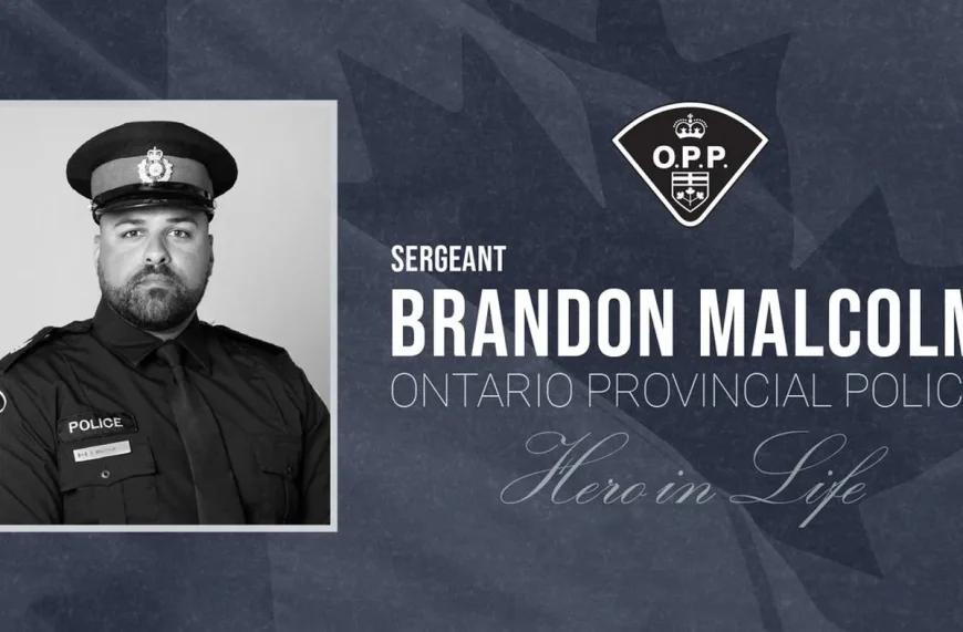 Sgt Brandon Malcolm funeral at Cobourg Community Centre Wednesday