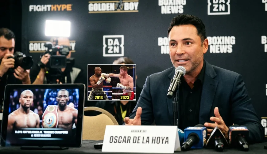 Oscar De La Hoya Says Mayweather Tops Crawford on Skill
