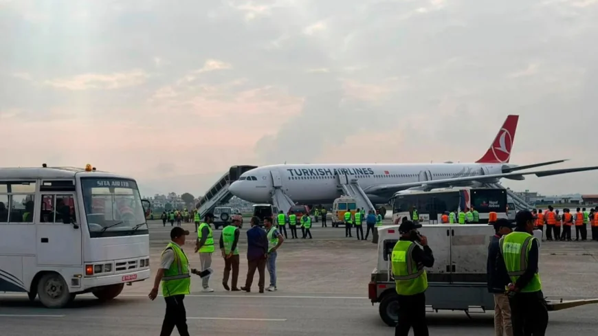 Turkish Airlines Jet Fire Forces Evacuation at Nepal Airport