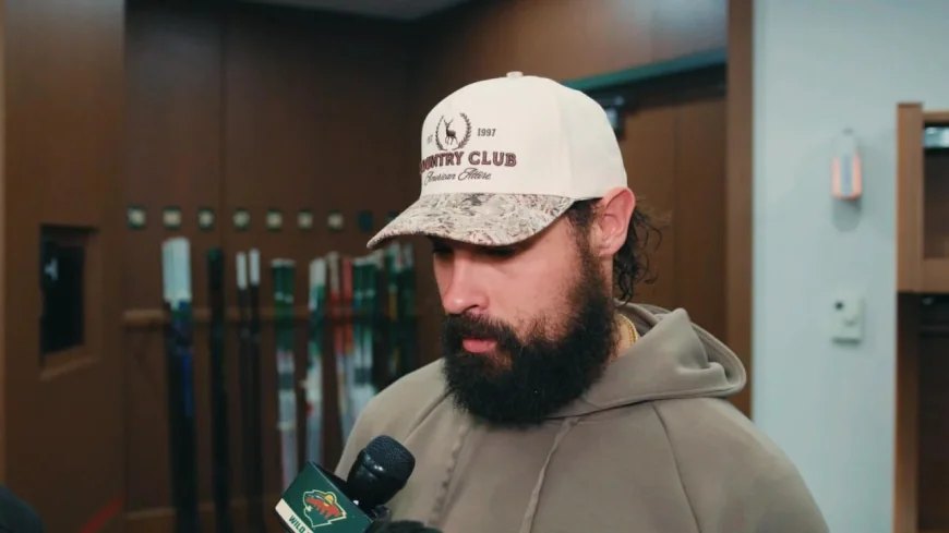 Zach Bogosian chats pregame before Game 3 vs. Colorado