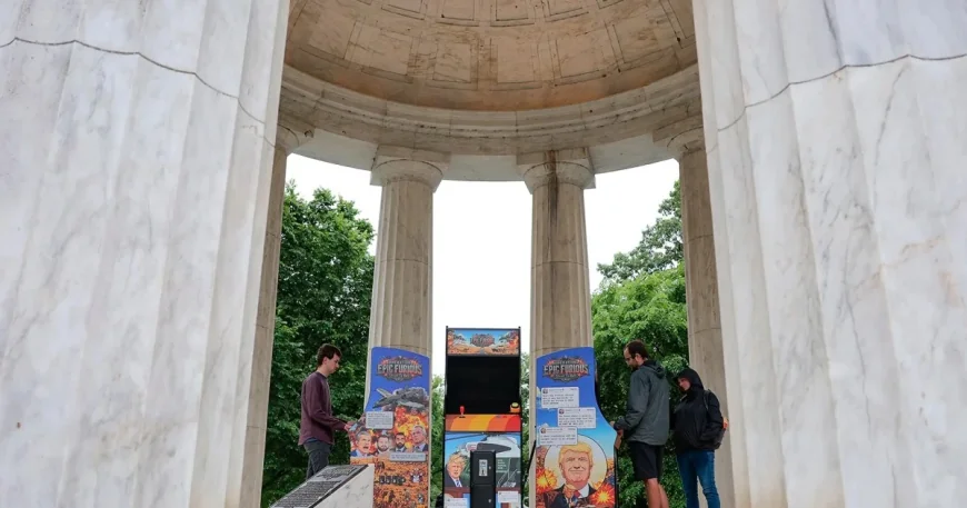 Artists unveil 3 arcade games at D.C. memorial — Operation Epic Furious