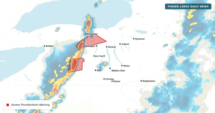 Severe Thunderstorm Warning Covers Cayuga, Wayne, Oswego Until 5 p.m.