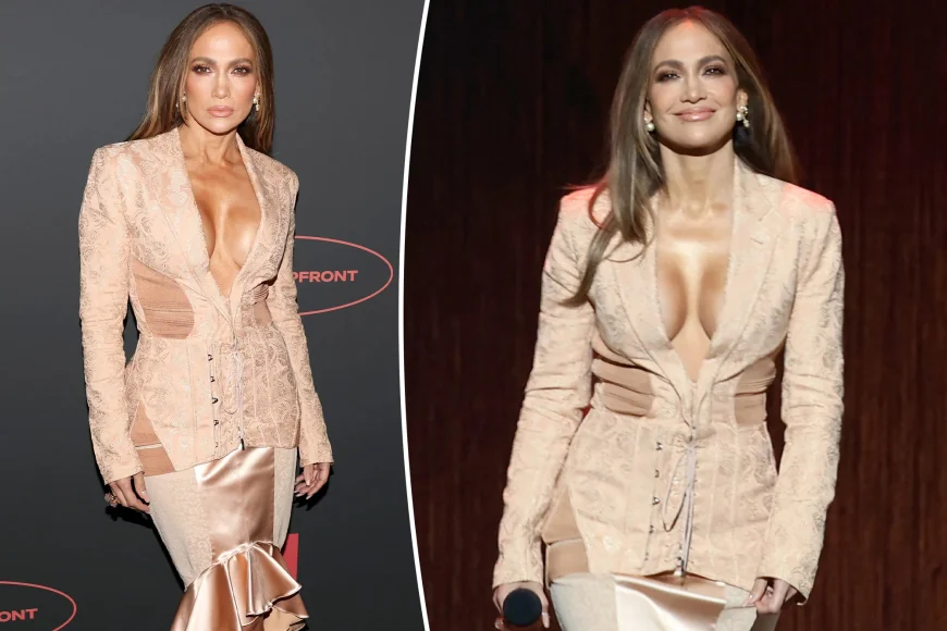 Jennifer Lopez Wears Lace-Trimmed Black Bra in May 13 Look