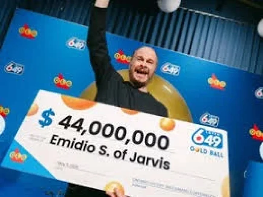 Emidio S. Wins $44 Million Lotto 6/49 Gold Ball in Jarvis Man Lotto 6/49 Win