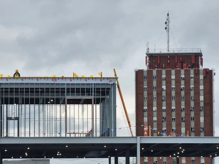 University Hall rises at Binghamton University, with 2028 finish now expected