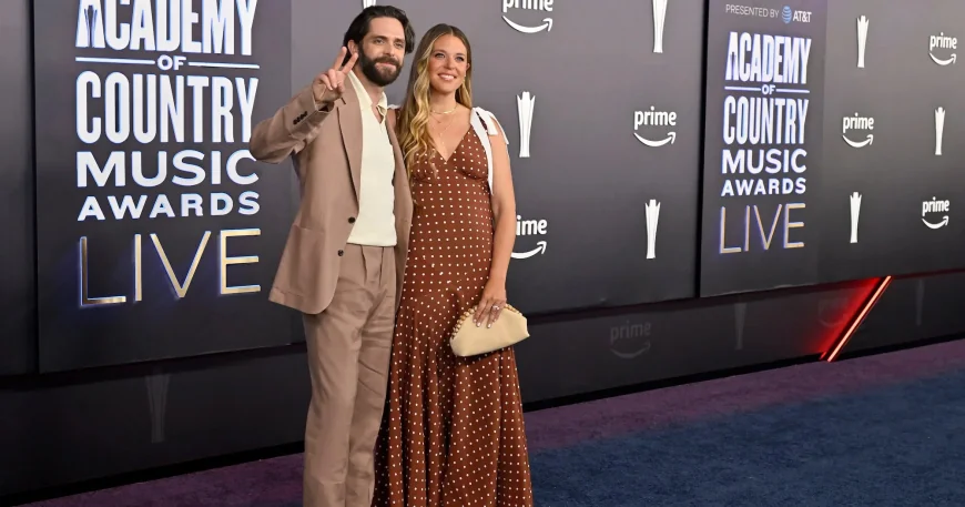 Thomas Rhett and Lauren Akins make rare ACM Awards red carpet return
