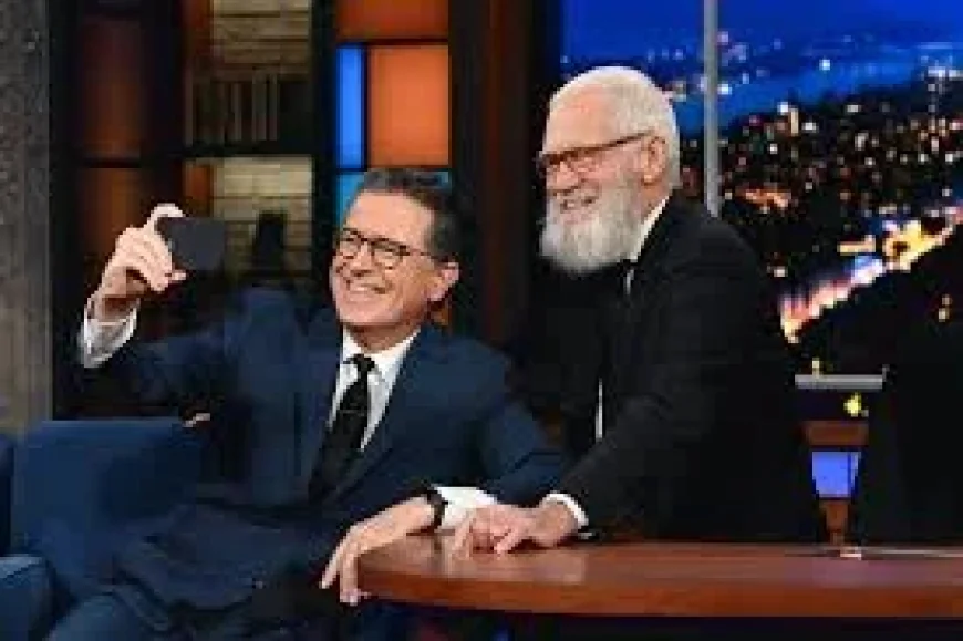 Colbert Ends May 21 as Stewart, Spielberg, Byrne Join — The Late Show With Stephen Colbert Jon Stewart; Steven Spielberg; David Byrne