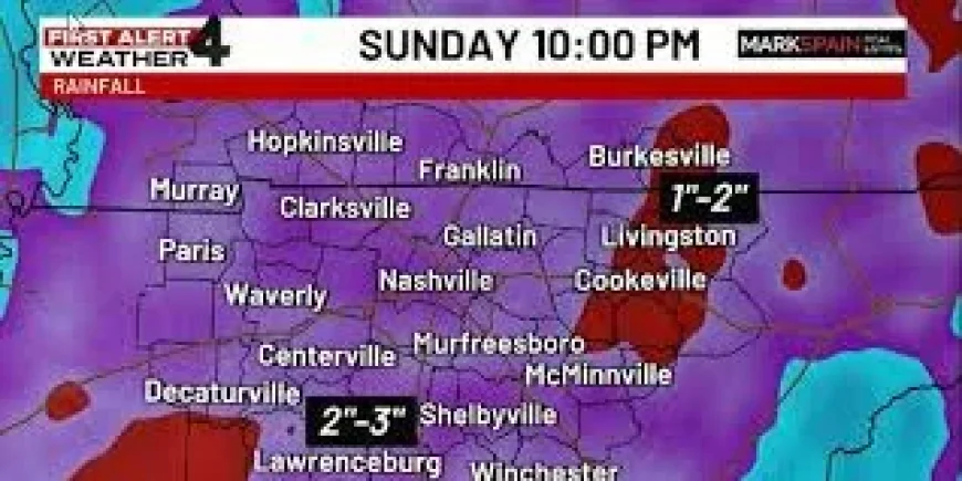 Nashville Weather forecast calls for 1"-2" rain this week