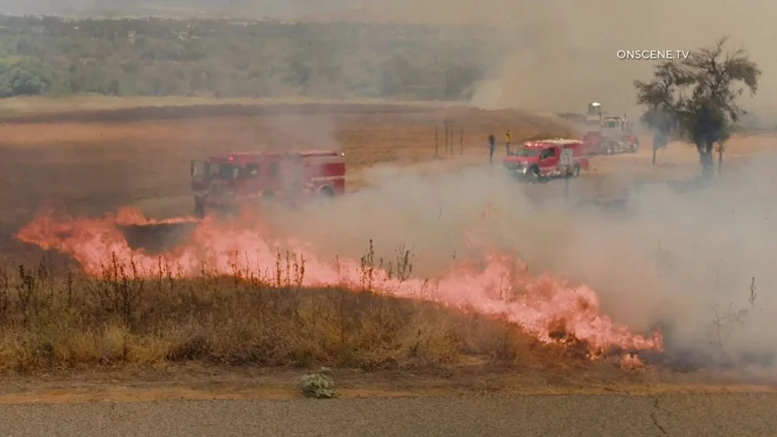 Bain Fire burns seven acres in Jurupa Valley river bottom