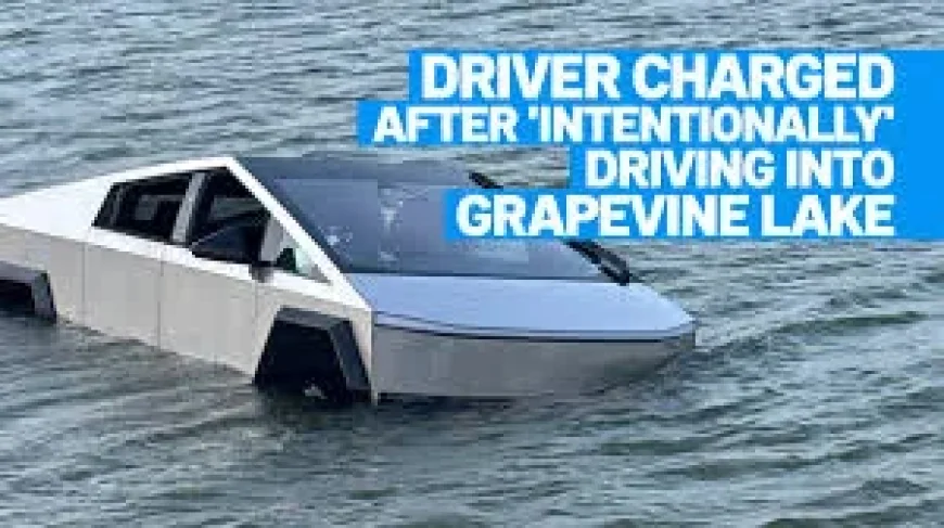 Police Arrest Driver After Tesla Cybertruck Enters Grapevine Lake