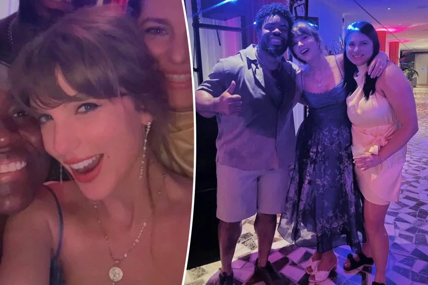 Taylor Swift Wears Celebrity Blue Zimmermann Look at Greece Wedding