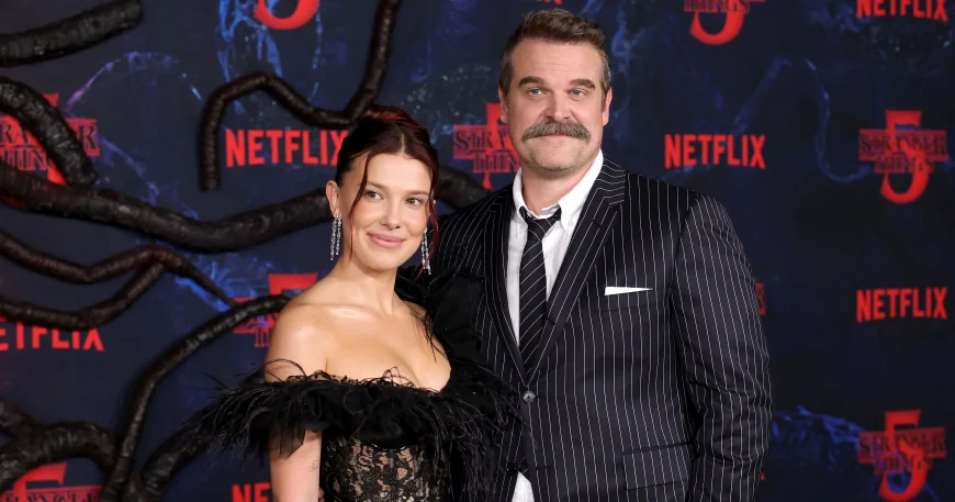 Noah Schnapp Joins David Harbour at Two Los Angeles Events