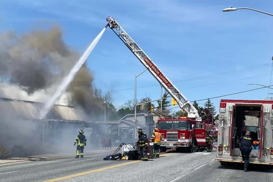 Fire Damages Rona Grand Bend, Closes Highway 21 Section