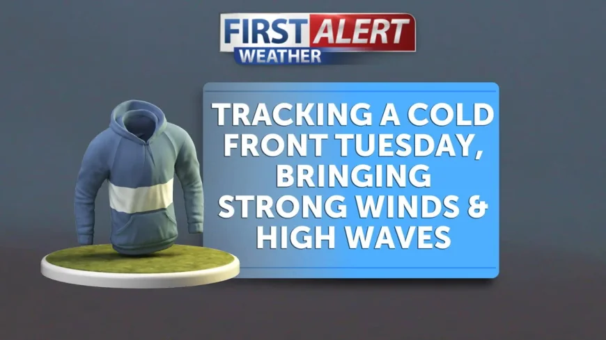 Tracking Cold Front Tuesday Brings 2pm Wind Advisories
