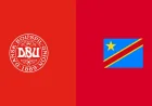 Denmark Vs Dr Congo Begins in Liege at 2:00 PM