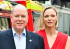 Princess Charlene wears red at Monaco Grand Prix practice