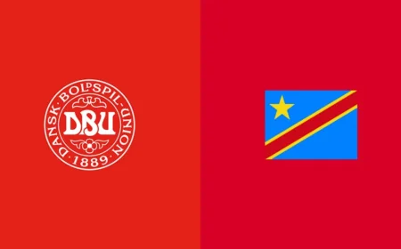Denmark Vs Dr Congo Begins in Liege at 2:00 PM