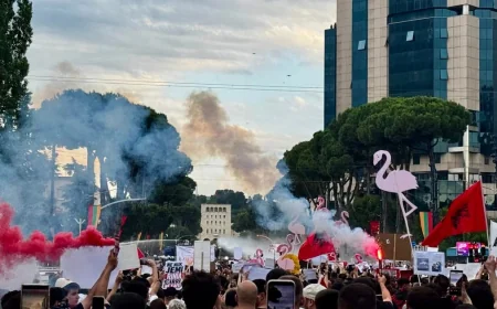 Thousands Join Jared Kushner Albania Resort Protests in Tirana