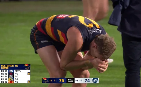Jordan Dawson Adelaide Crows Overcome with Tears After Round 13