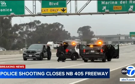 LAPD Shooting Closes 405 Freeway Closure Northbound Lanes