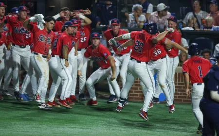 Ole Miss Baseball Score: Utermark Leads Win Over Auburn in Super Regional Opener