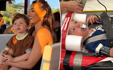 Jess Wright son airlifted after bouncy castle accident