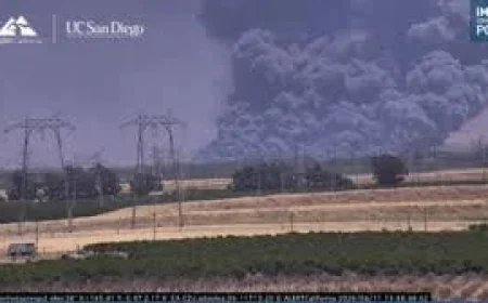 Tracy Police Urge Avoidance as Tracy Fire Sends Smoke Over Parkway
