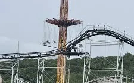 Metro West Fire Department Rescues 4 from Sky Screamer Six Flags St Louis