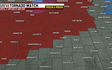 Storm Prediction Center Issues Two Watches Near Indianapolis — Tornado Indianapolis