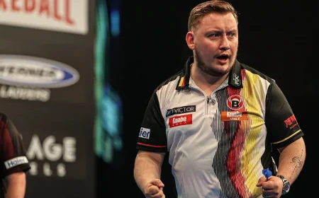 Oche 180 Leaves Schindler Darts Angle Unstated — Northern Ireland Vs Belgium Darts