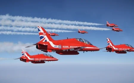 Red Arrows Flight Path Today 2026: East Midlands Airport landing set for 1.32pm