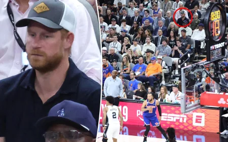 Prince Harry Nba Finals Appearance Lands in Eighth Row at Game 5