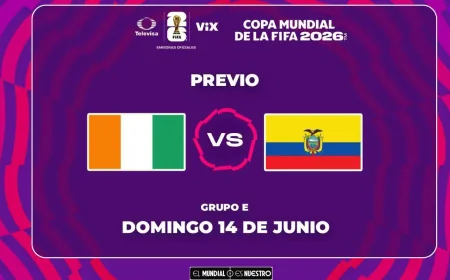 Costa De Marfil - Ecuador abre Grupo E con duelo inédito en el Mundial 2026