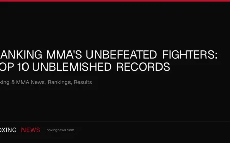 ESPN Ranks Top 10 Undefeated Fighters in Ufc Rankings