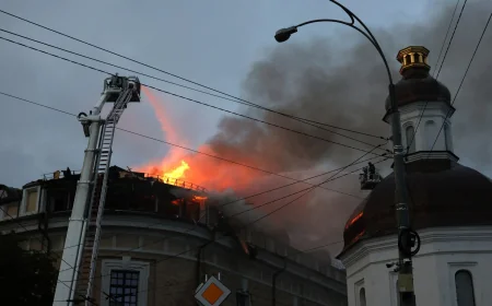 Russian Raid Destroys Dormition Cathedral Fire in Kyiv — 140,000 Lose Power