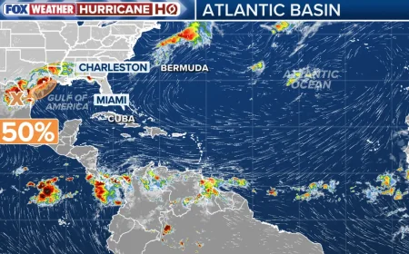 National Hurricane Center raises tropical disturbance to 50% chance