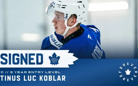 Tinus Luc Koblar Signs Three-Year Deal With Maple Leafs