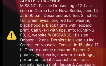 RCMP issues emergency alert for Paislee Dobson in Ostrea Lake