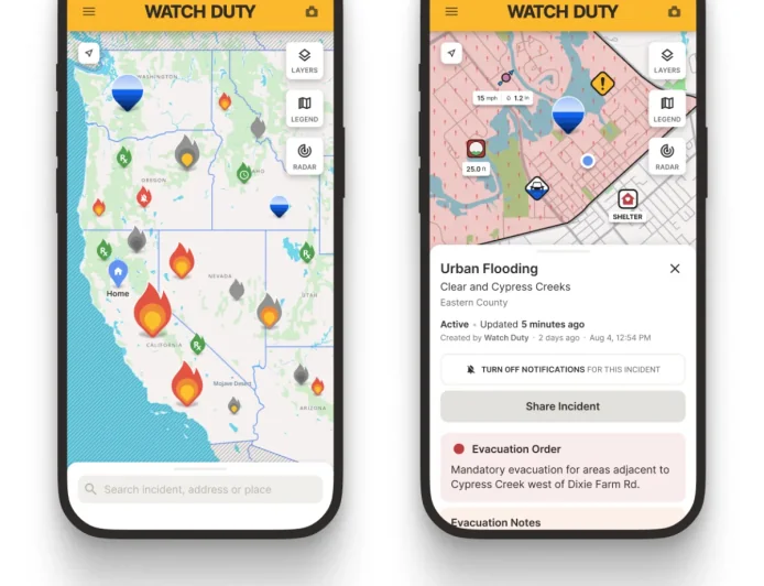 Watch Duty Adds Flood Alerts Nationwide as Free Update