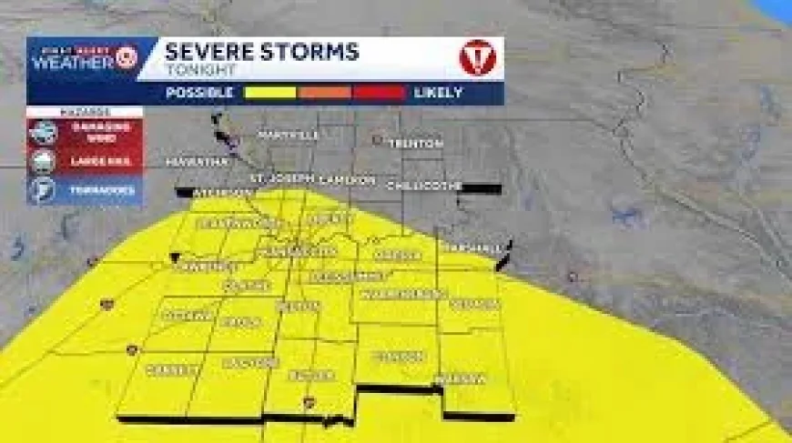 Kansas City Weather Warning Holds Until 3:15 a.m. Monday — Tornado Warning Kansas City