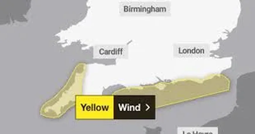 Met Office Issues Yellow Warning for Uk South Coast Strong Winds