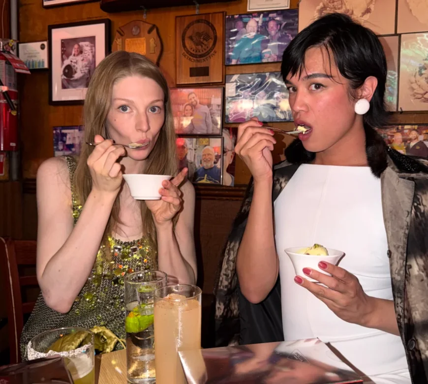 Cole Escola joins Prada Mode kickoff at Katz's Deli in silver