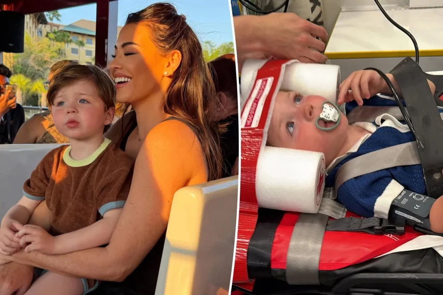 Jess Wright son airlifted after bouncy castle accident