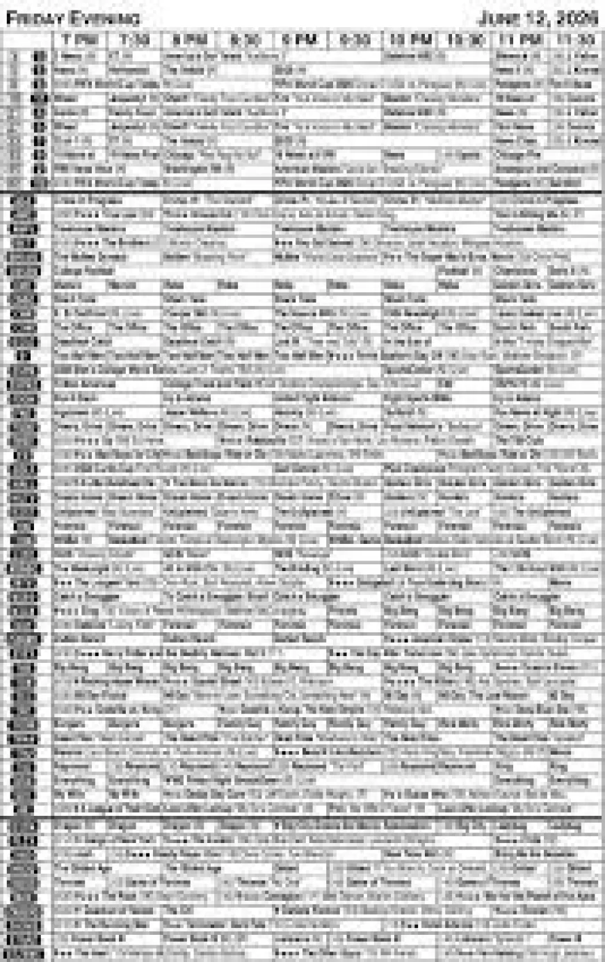 FRIDAY EVENING TV LISTINGS Page Mix-Up Leaves Tv Listings Blank