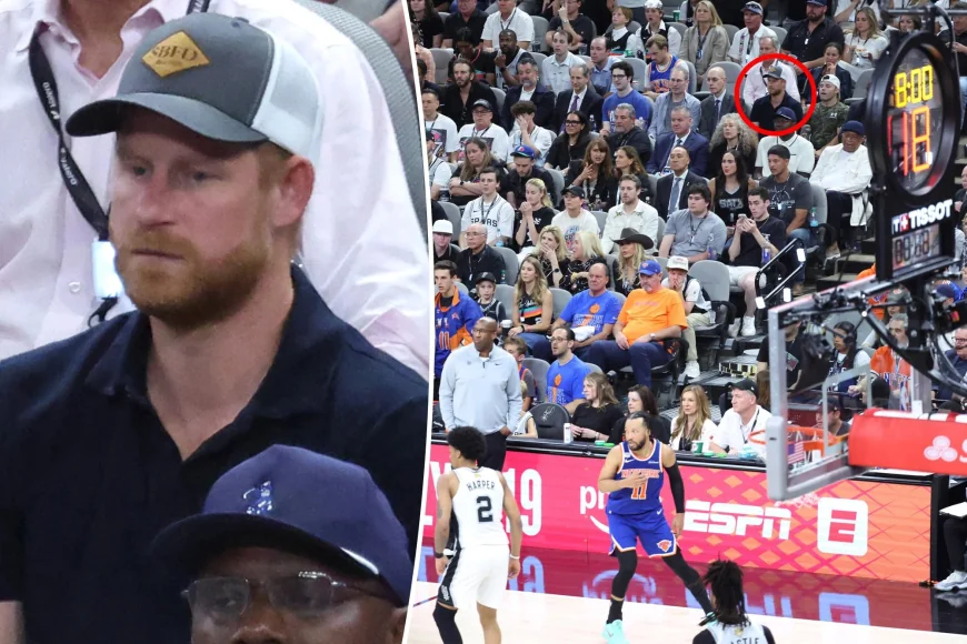 Prince Harry Nba Finals Appearance Lands in Eighth Row at Game 5