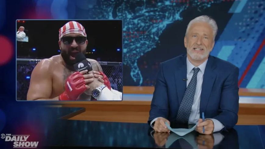 Jon Stewart Exposes Monster Energy Ads at Knicks White House