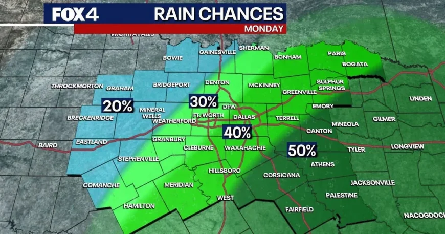 Ali Turiano Foresees Rain Chances Rising Monday for Dallas Weather