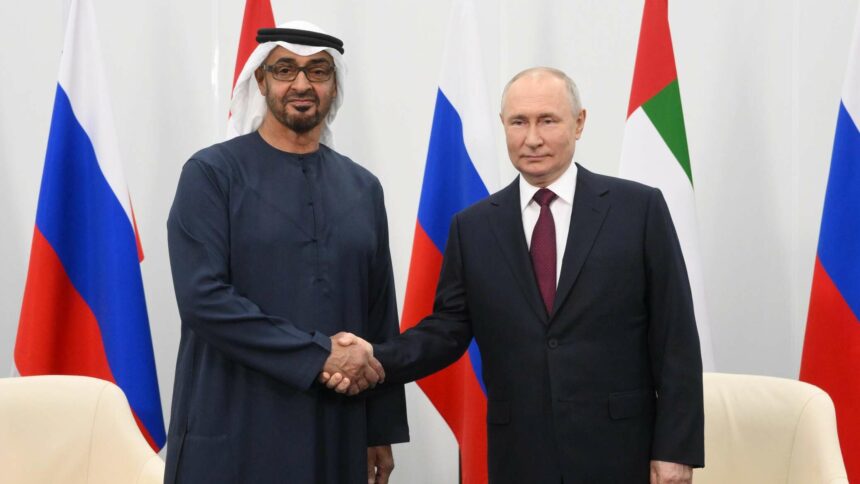 محمد بن زايد آل نهيان خلال استقبال بوتين: الإمارات العربية المتحدة أكبر شريك تجاري لروسيا