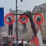 مسؤولون غربيون "يعلقون المشنقة" خلال الاحتجاجات في بولندا... فيديو