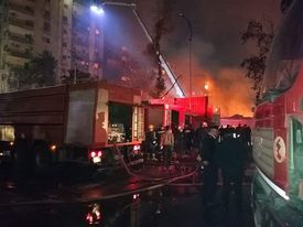 إخلاء عدد من العقارات إثر نشوب حريق باستديو الأهرام بالجيزة
